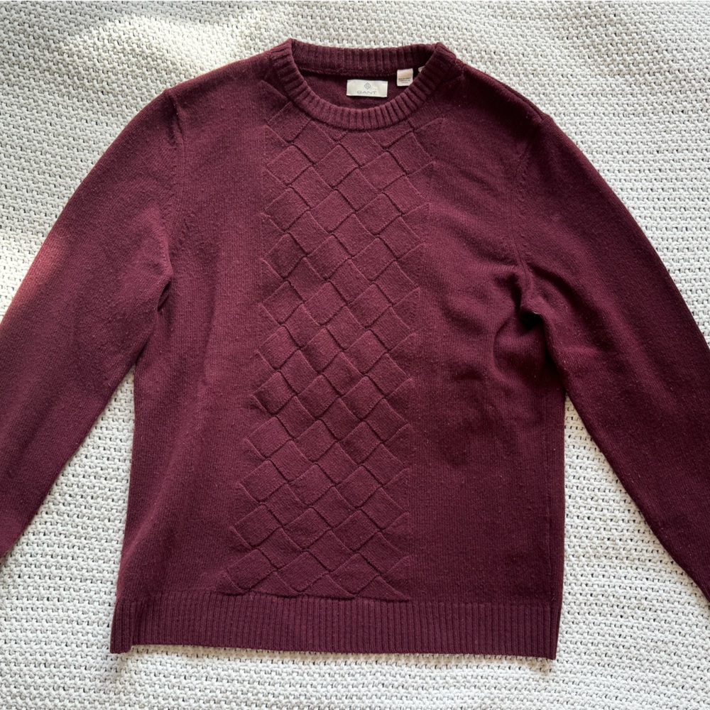 Gant Rich Burgundy Crew Neck Sweater